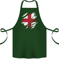Torn Flag England English Cotton Apron 100% Organic Forest Green