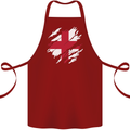 Torn Flag England English Cotton Apron 100% Organic Maroon