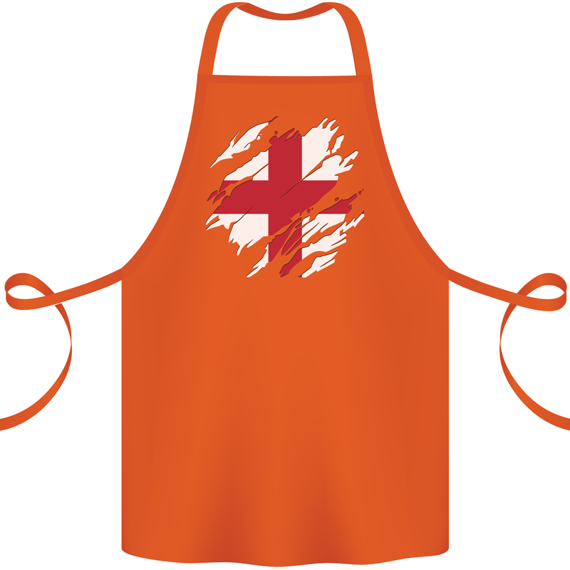 Torn Flag England English Cotton Apron 100% Organic Orange