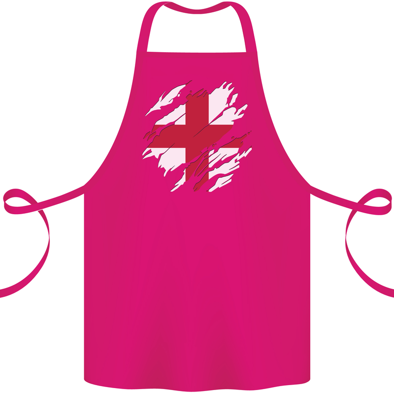 Torn Flag England English Cotton Apron 100% Organic Pink