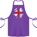 Torn Flag England English Cotton Apron 100% Organic Purple
