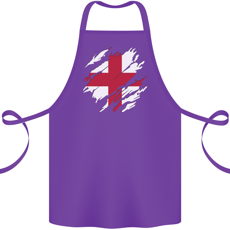 Torn Flag England English Cotton Apron 100% Organic Purple