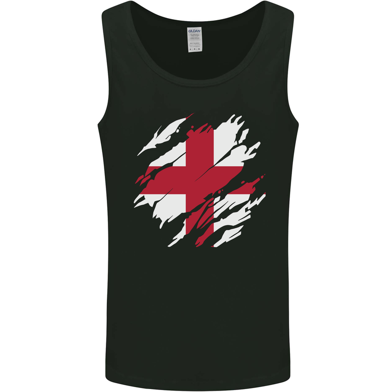 Torn Flag England English Mens Vest Tank Top Black