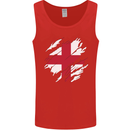 Torn Flag England English Mens Vest Tank Top Red