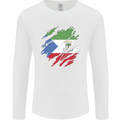 Torn Flag Equatorial Guinea Mens Long Sleeve T-Shirt White