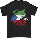Torn Flag Equatorial Guinea Mens T-Shirt 100% Cotton Black