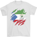 Torn Flag Equatorial Guinea Mens T-Shirt 100% Cotton White