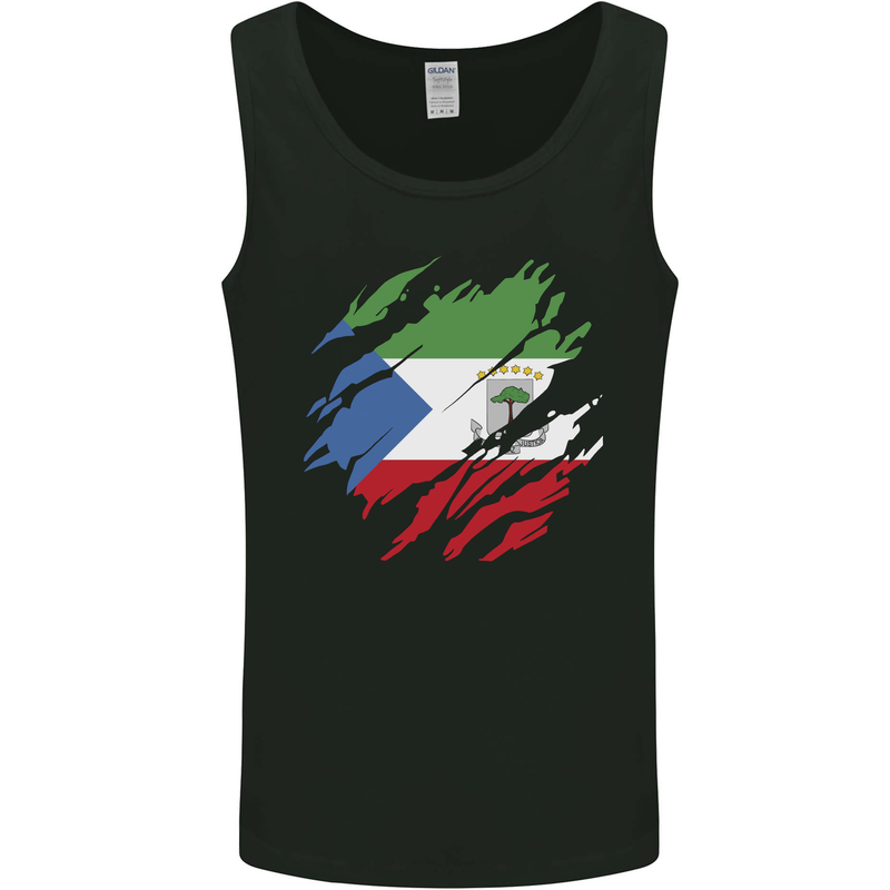 Torn Flag Equatorial Guinea Mens Vest Tank Top Black