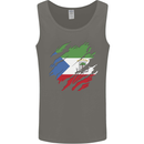 Torn Flag Equatorial Guinea Mens Vest Tank Top Charcoal