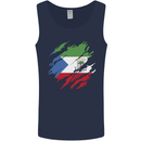 Torn Flag Equatorial Guinea Mens Vest Tank Top Navy Blue