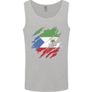 Torn Flag Equatorial Guinea Mens Vest Tank Top Sports Grey