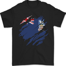 Torn Flag Falkland Islands Mens T-Shirt 100% Cotton Black