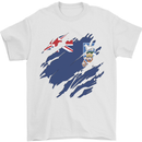 Torn Flag Falkland Islands Mens T-Shirt 100% Cotton White