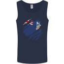 Torn Flag Falkland Islands Mens Vest Tank Top Navy Blue