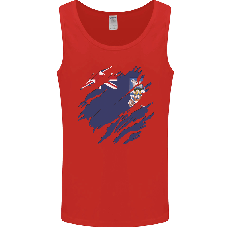 Torn Flag Falkland Islands Mens Vest Tank Top Red