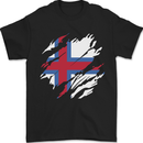 Torn Flag Faroe Islands Mens T-Shirt 100% Cotton Black