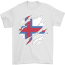 Torn Flag Faroe Islands Mens T-Shirt 100% Cotton White