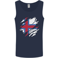 Torn Flag Faroe Islands Mens Vest Tank Top Navy Blue
