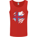 Torn Flag Faroe Islands Mens Vest Tank Top Red