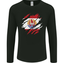 Torn Flag French Polynesia Mens Long Sleeve T-Shirt Black