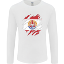 Torn Flag French Polynesia Mens Long Sleeve T-Shirt White