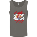 Torn Flag French Polynesia Mens Vest Tank Top Charcoal