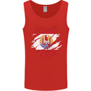 Torn Flag French Polynesia Mens Vest Tank Top Red