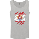 Torn Flag French Polynesia Mens Vest Tank Top Sports Grey