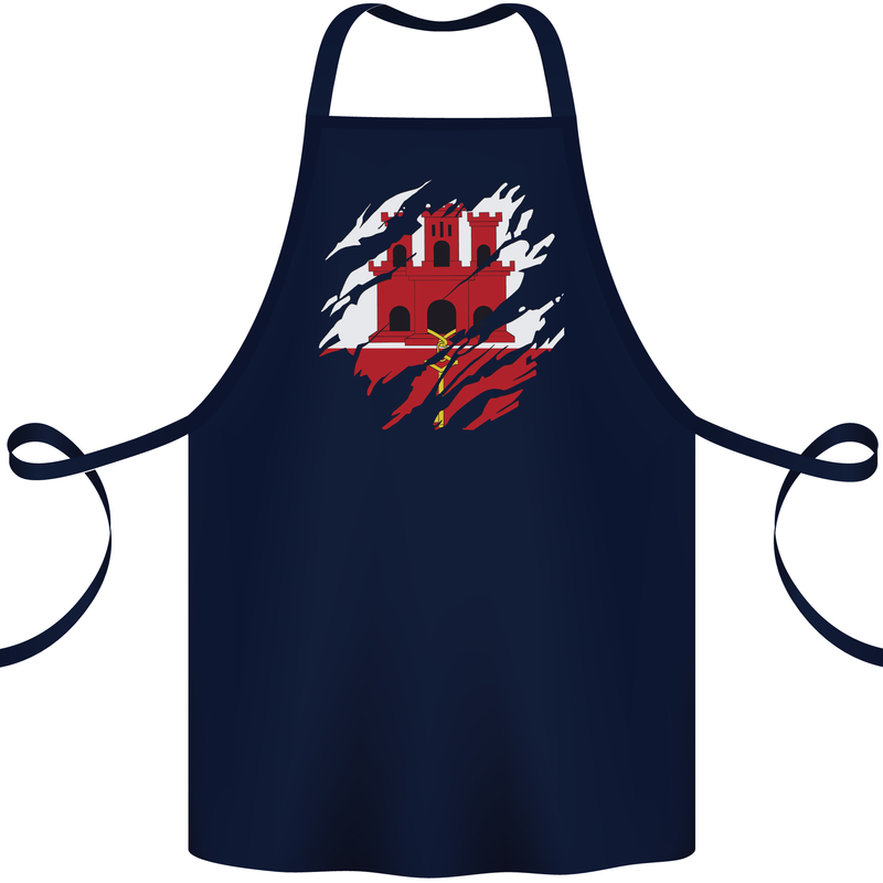 Torn Flag Gibraltar Cotton Apron 100% Organic Navy Blue