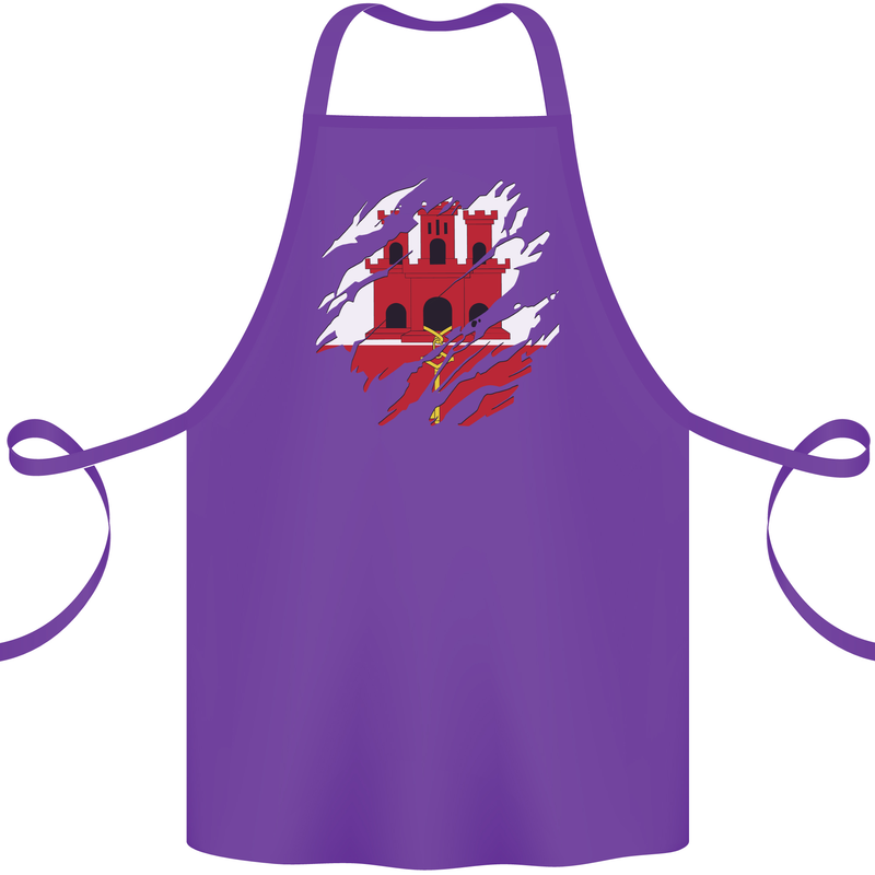 Torn Flag Gibraltar Cotton Apron 100% Organic Purple