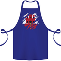 Torn Flag Gibraltar Cotton Apron 100% Organic Royal Blue