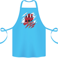 Torn Flag Gibraltar Cotton Apron 100% Organic Turquoise
