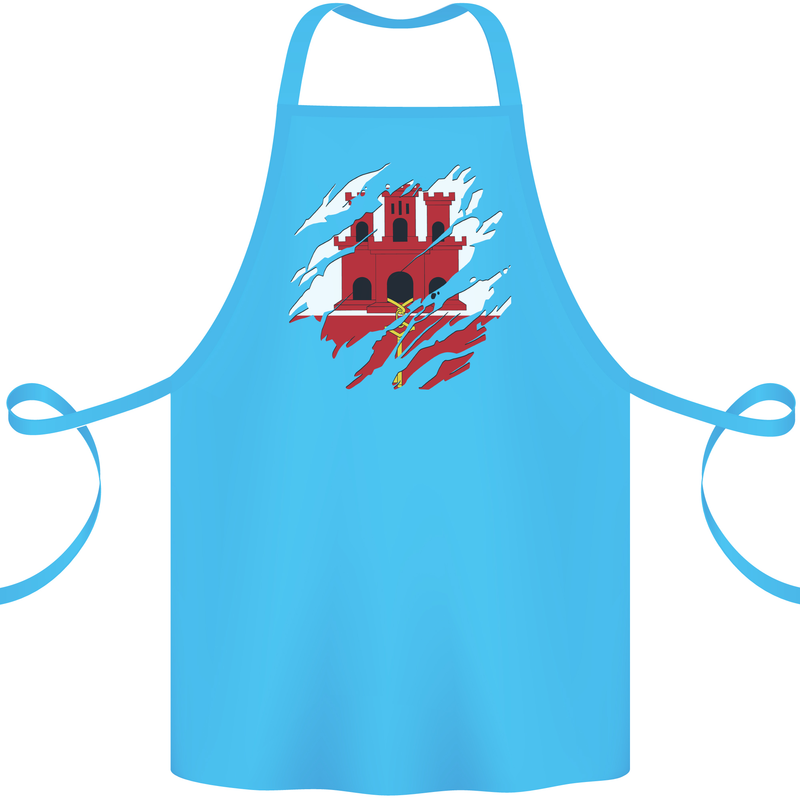Torn Flag Gibraltar Cotton Apron 100% Organic Turquoise
