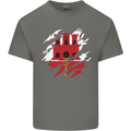 Torn Flag Gibraltar Mens Cotton T-Shirt Tee Top Charcoal