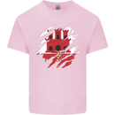 Torn Flag Gibraltar Mens Cotton T-Shirt Tee Top Light Pink