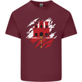 Torn Flag Gibraltar Mens Cotton T-Shirt Tee Top Maroon