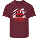 Torn Flag Gibraltar Mens Cotton T-Shirt Tee Top Maroon