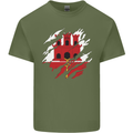 Torn Flag Gibraltar Mens Cotton T-Shirt Tee Top Military Green