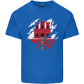 Torn Flag Gibraltar Mens Cotton T-Shirt Tee Top Royal Blue