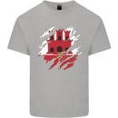 Torn Flag Gibraltar Mens Cotton T-Shirt Tee Top Sports Grey