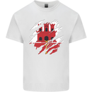 Torn Flag Gibraltar Mens Cotton T-Shirt Tee Top White