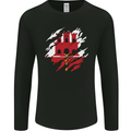 Torn Flag Gibraltar Mens Long Sleeve T-Shirt Black
