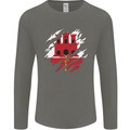 Torn Flag Gibraltar Mens Long Sleeve T-Shirt Charcoal