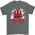 Torn Flag Gibraltar Mens T-Shirt 100% Cotton Charcoal