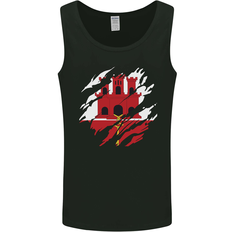 Torn Flag Gibraltar Mens Vest Tank Top Black