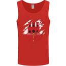 Torn Flag Gibraltar Mens Vest Tank Top Red