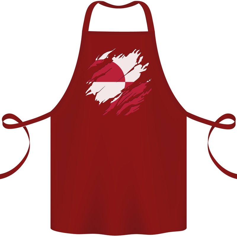 Torn Flag Greenland Cotton Apron 100% Organic Maroon