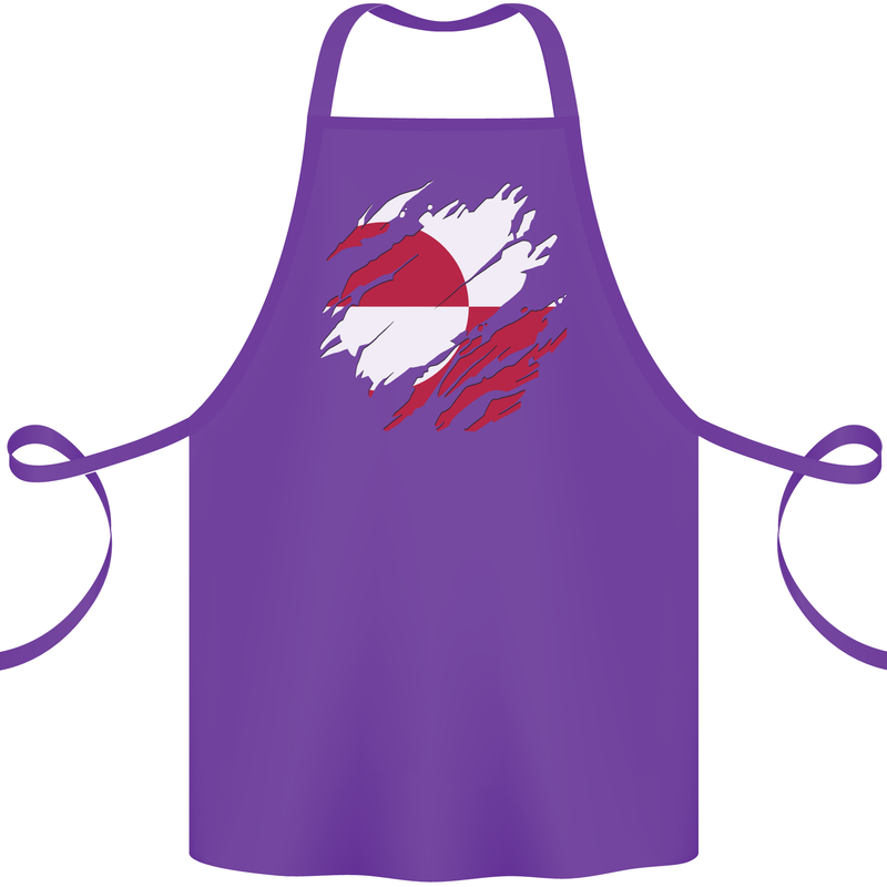 Torn Flag Greenland Cotton Apron 100% Organic Purple