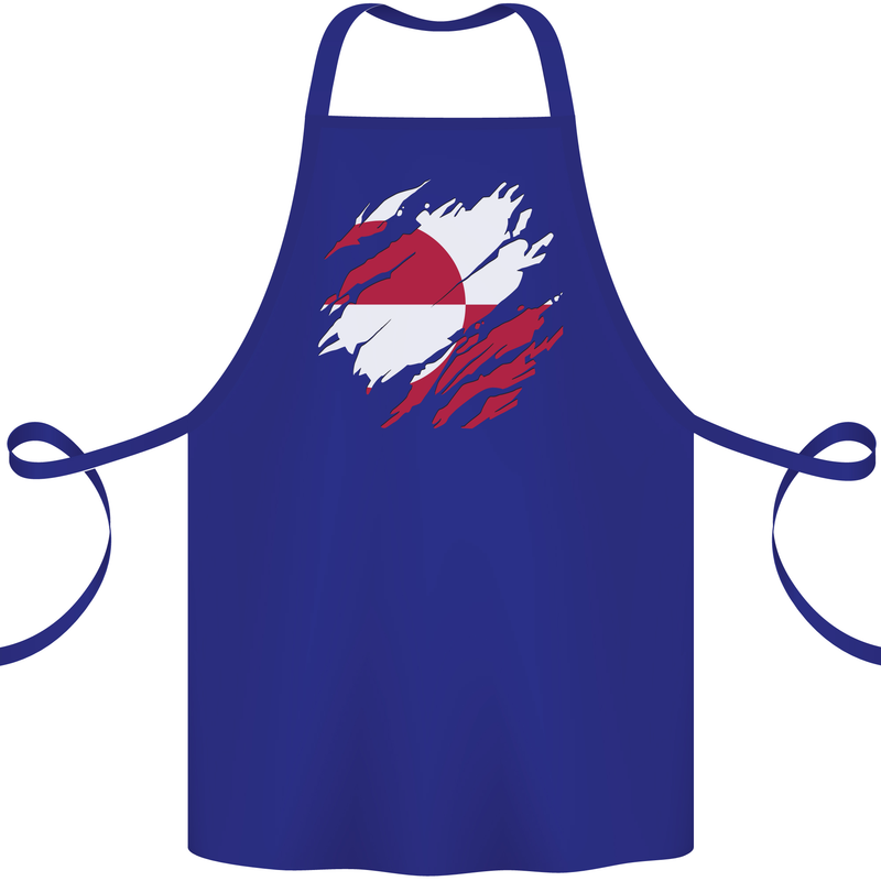 Torn Flag Greenland Cotton Apron 100% Organic Royal Blue