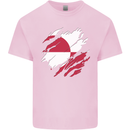 Torn Flag Greenland Mens Cotton T-Shirt Tee Top Light Pink